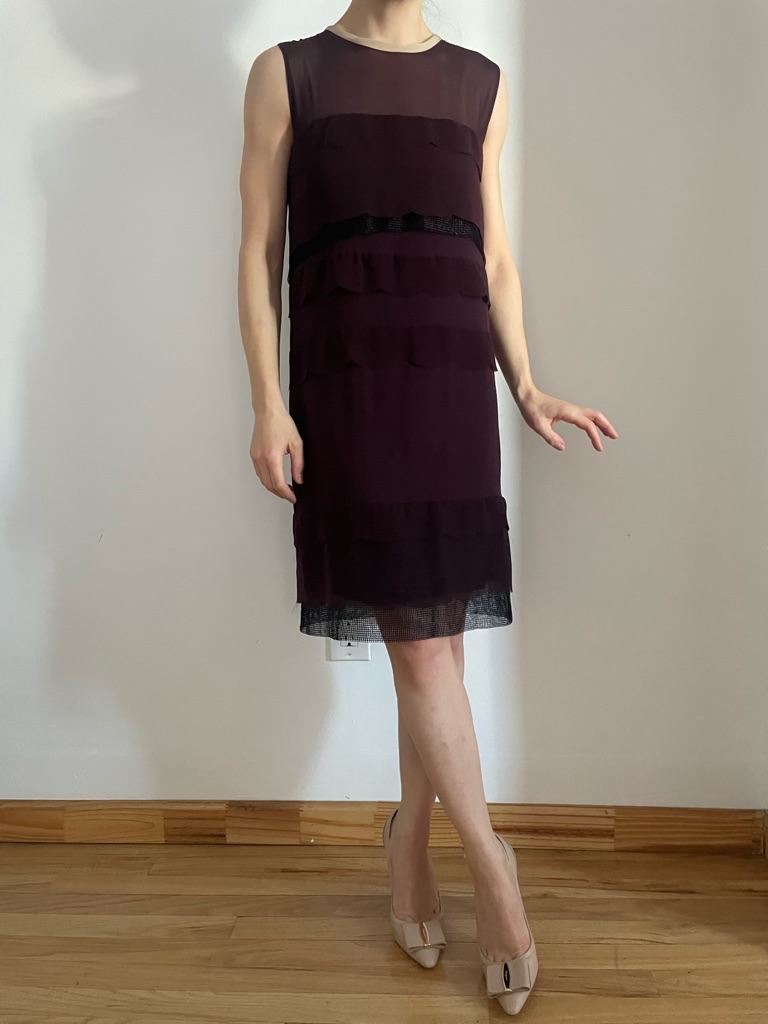 Dorothee Schumacher Burgundy Silk Sleeveless Dress